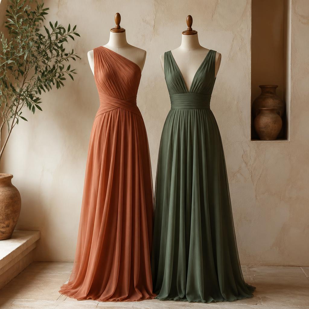 Terracotta Chiffon Gown