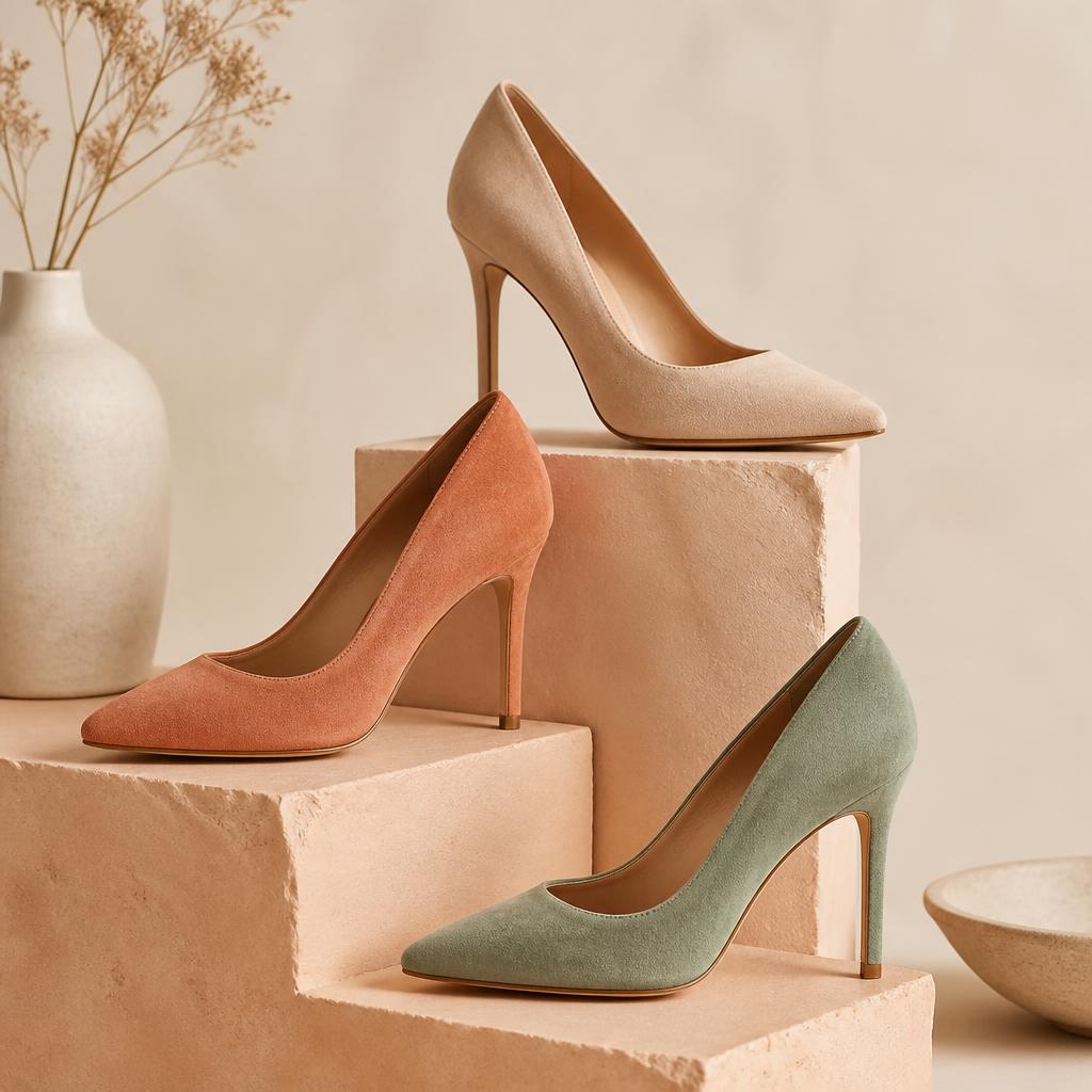 Suede Pointed Court Heel