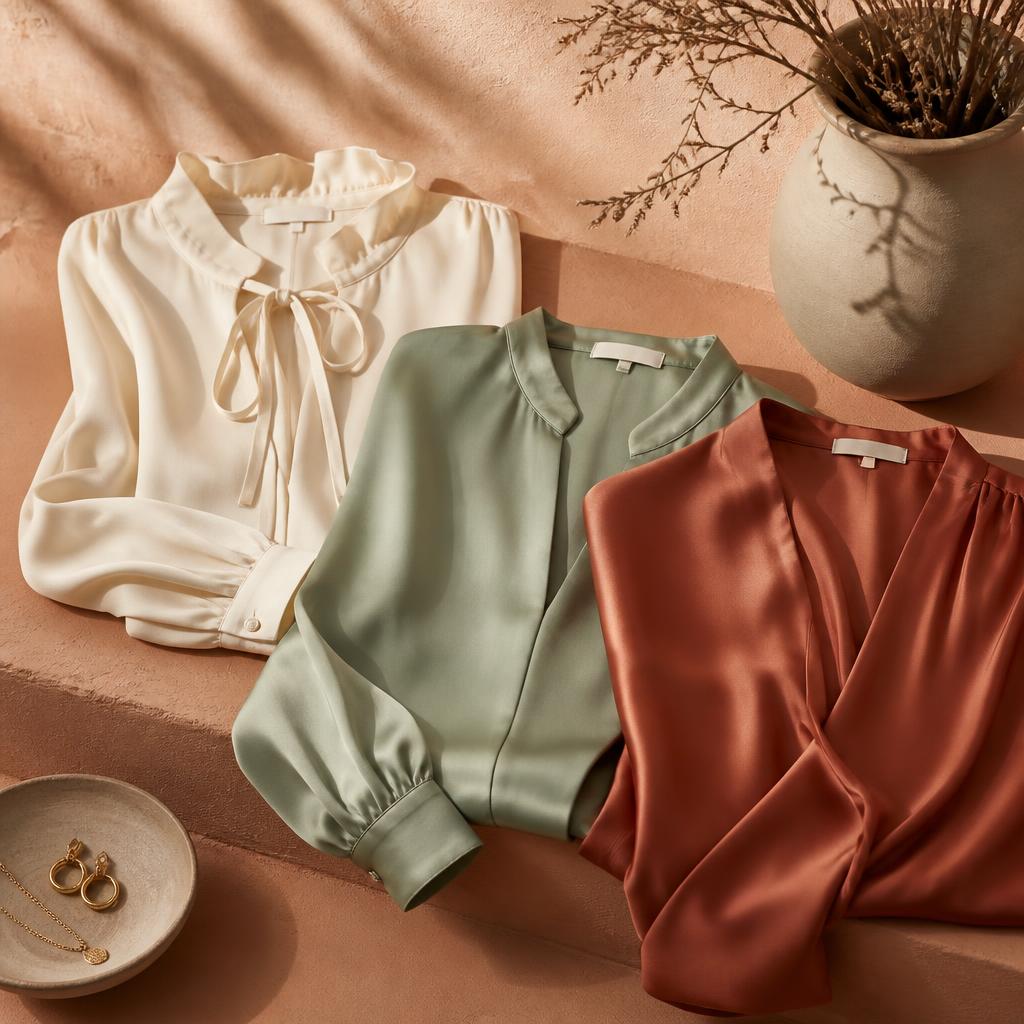 Silk Tie-Neck Blouse